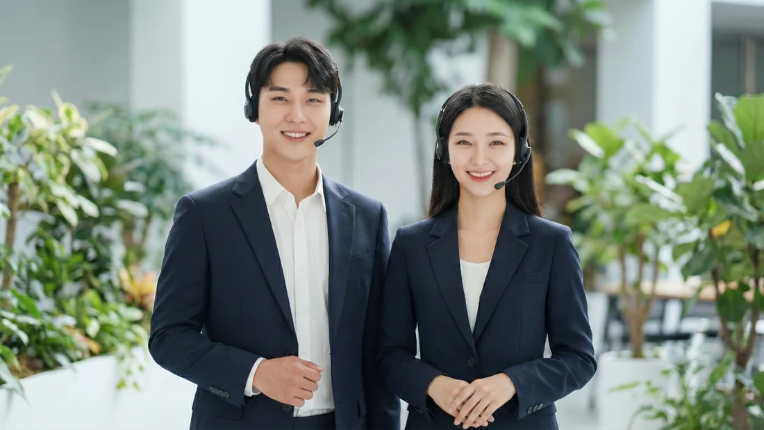 SK 컨텐츠이용료 현금화 상담을 진행하는 상담원 모습